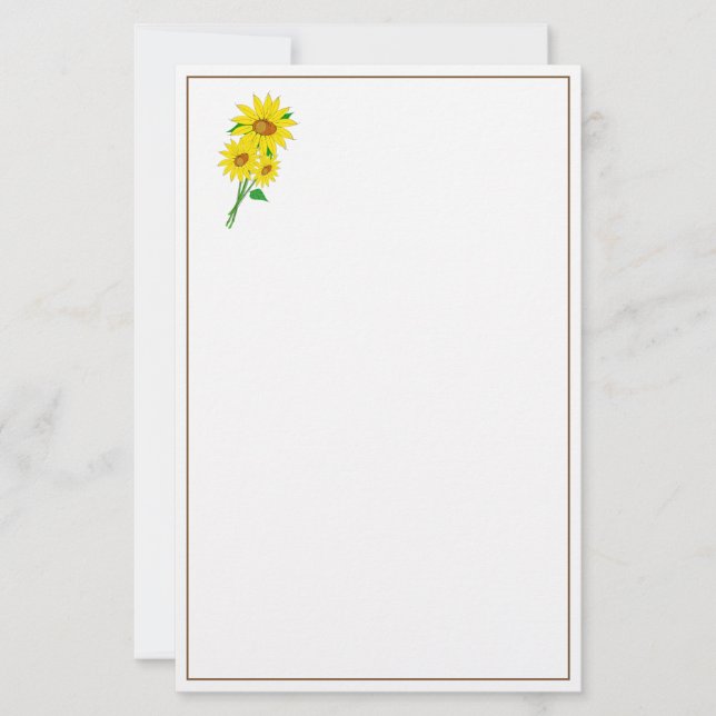 Sunflowers Stationery Paper (Front)