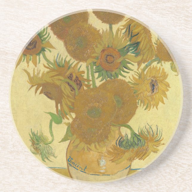 Sunflowers, Still Life Oil Painting, Van Gogh Coaster (Front)