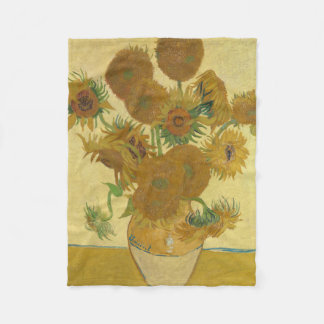 Sunflowers, Still Life Oil Painting, Van Gogh Fleece Blanket