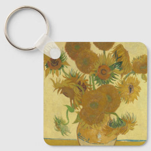 Sunflowers, Still Life Oil Painting, Van Gogh Key Ring