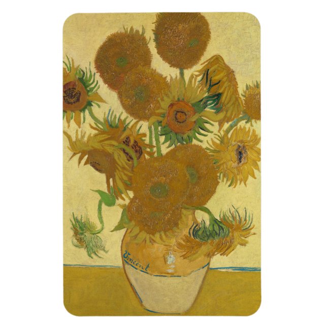 Sunflowers, Still Life Oil Painting, Van Gogh Magnet (Vertical)