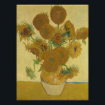 Sunflowers, Still Life Oil Painting, Van Gogh Poster<br><div class="desc">Vincent Van Gogh,  1888
oil on canvas
post impressionist still life painting depicting a bouquet of muted warm yellow and orange summer sunflowers in a yellow vase,  against a pale yellow background

sophisticated stately elegant chic fancy boho bohemian classic modern fine art decor</div>