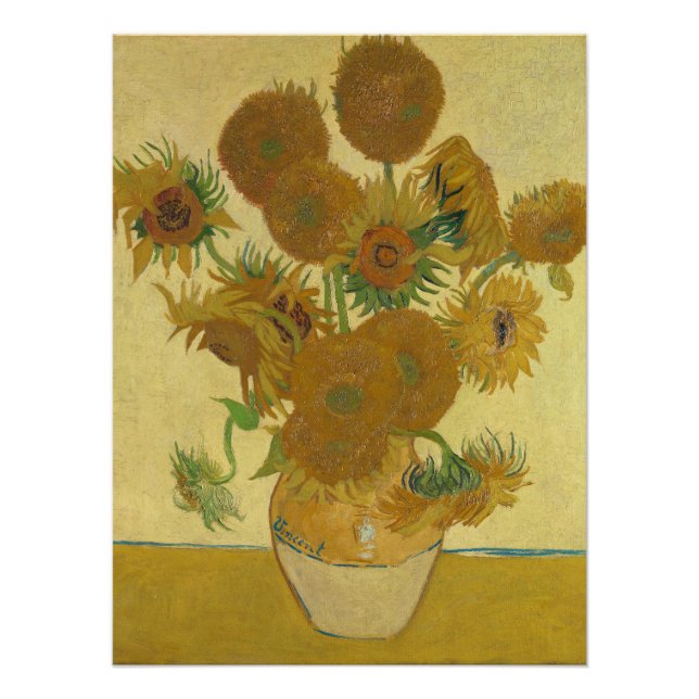 Sunflowers, Still Life Oil Painting, Van Gogh Poster (Front)