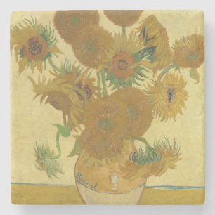 Sunflowers, Still Life Oil Painting, Van Gogh Stone Coaster