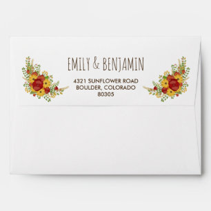 Sunflowers & String Lights Rustic Liner Envelope