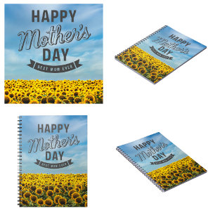 Sunflowers Stylish Elegant Best Mum Ever Floral Notebook