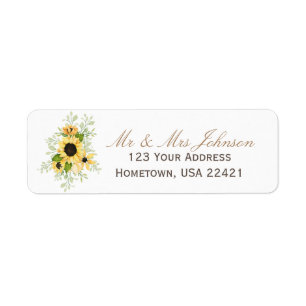 Sunflowers Summer  Label Return Address Label