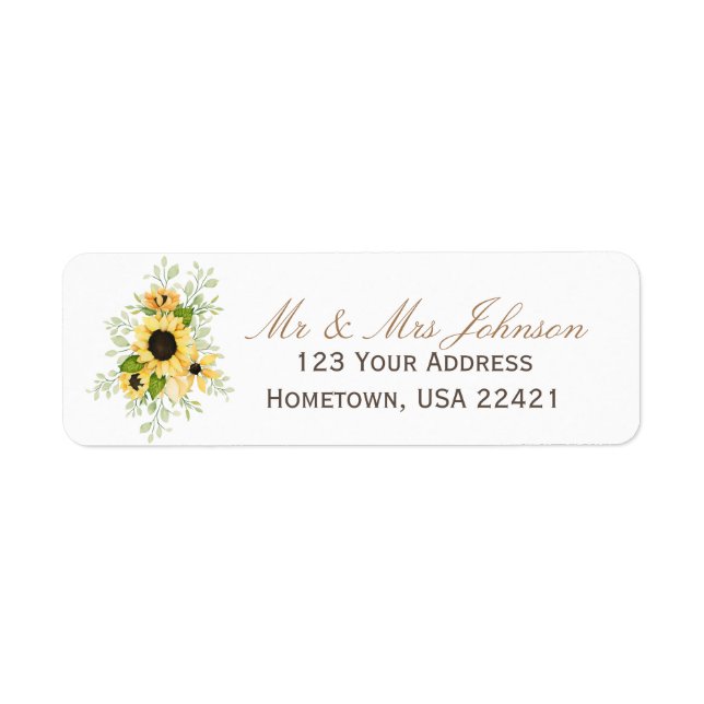 Sunflowers Summer  Label Return Address Label (Front)
