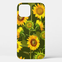 Sunflowers summer seamless pattern