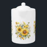 Sunflowers Summer Teapot<br><div class="desc">Brew your favourite summer teas in our Botanical Summer Teapot by Vintage Nordica. This teapot showcases a stunning botanical design, featuring sunflowers, apples, lavender, or strawberries, capturing the vibrant essence of summer. Made with meticulous craftsmanship, this teapot is the perfect addition to summer backyard parties, birthday celebrations, or Lughnasadh harvest...</div>
