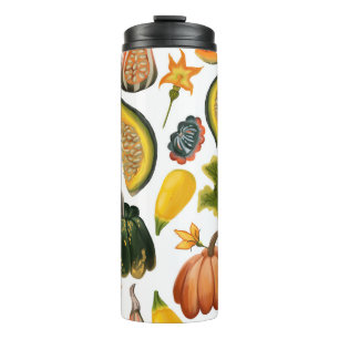 Sunflowers Summer: Vintage Watercolor Pattern Thermal Tumbler