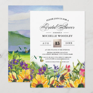 Sunflowers Summer Wild Meadow Bridal Shower Invitation