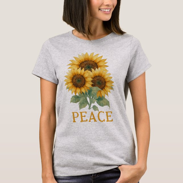 Sunflowers symbol of Peace T-Shirt (Front)