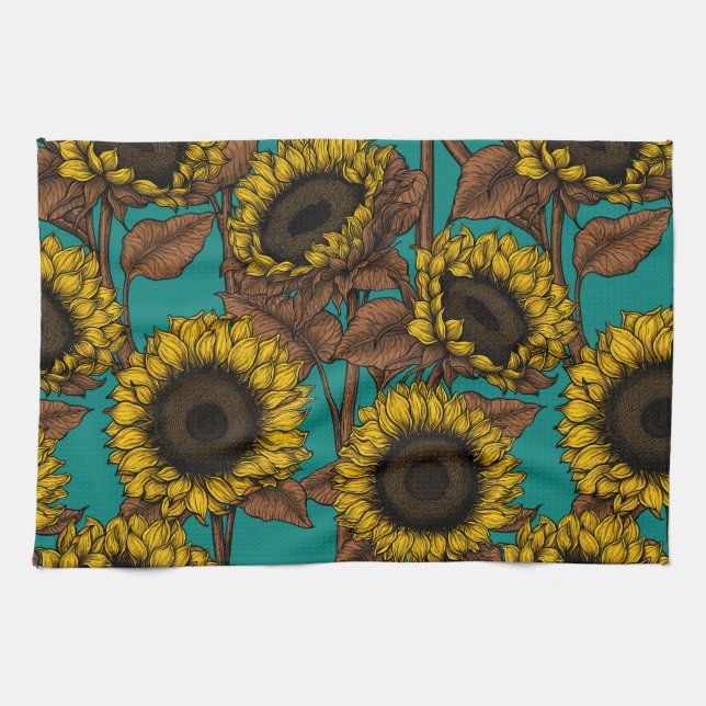 Sunflowers Tea Towel (Horizontal)