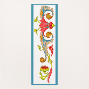 sunflowers, tendrils, curlicues print yoga mat