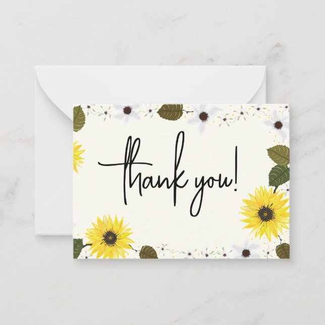 Sunflowers Thank You Card (Front)