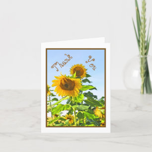 SUNFLOWERS/THANK YOU/CUSTOMIZABLE TEXT THANK YOU CARD