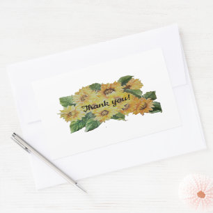 SUNFLOWERS thank you  Rectangular Sticker