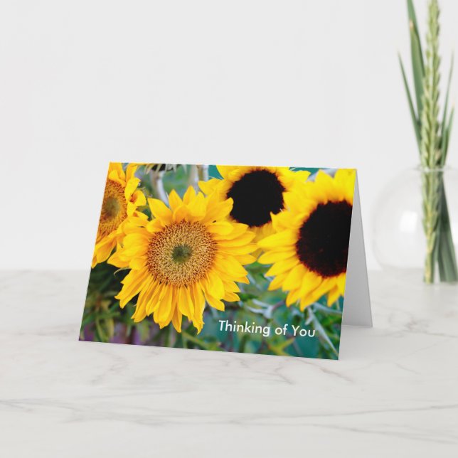 Sunflowers - Thinking of You Note Card (Front)