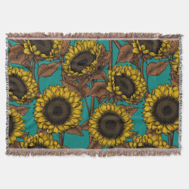 Sunflowers Throw Blanket (Front)