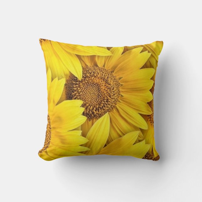 Sunflowers Throw Pillow (Front)