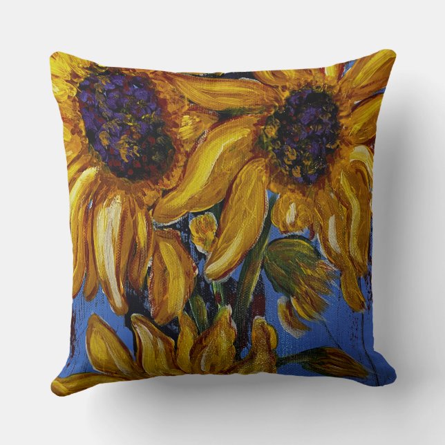 Sunflowers throw pillow (Back)