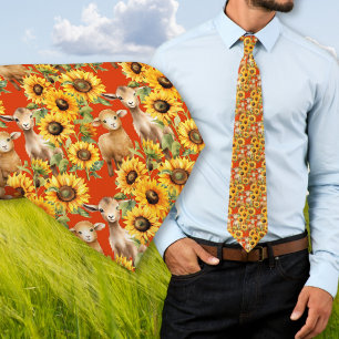 Sunflowers Tie With Farm Animals