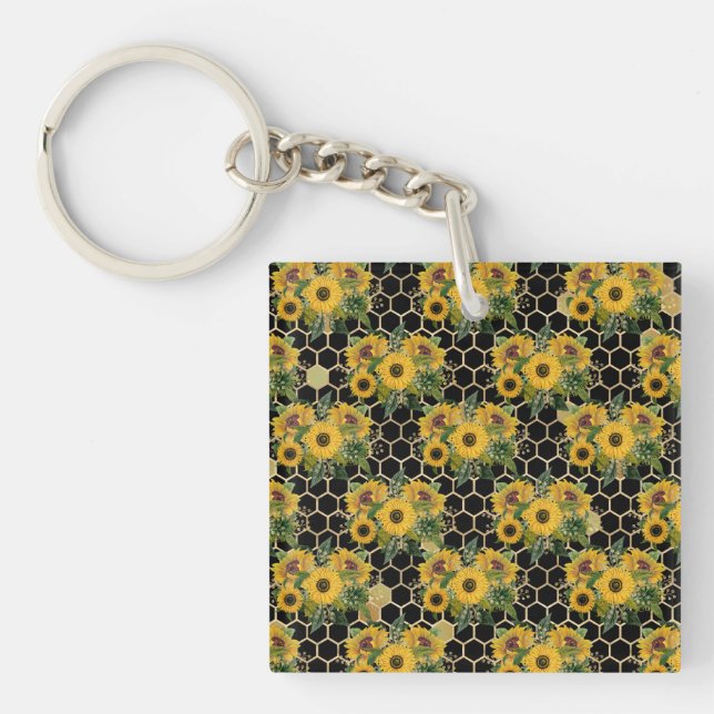 Sunflowers Turn Naturally Toward The Light Key Ring (Front)