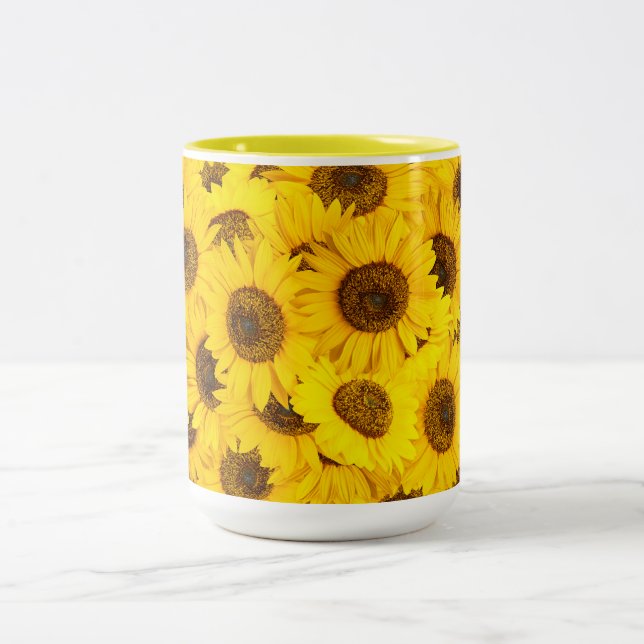 Sunflowers Two-Tone Coffee Mug (Center)
