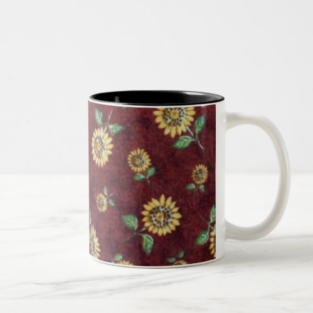 SUNFLOWERS Two-Tone COFFEE MUG (Right)