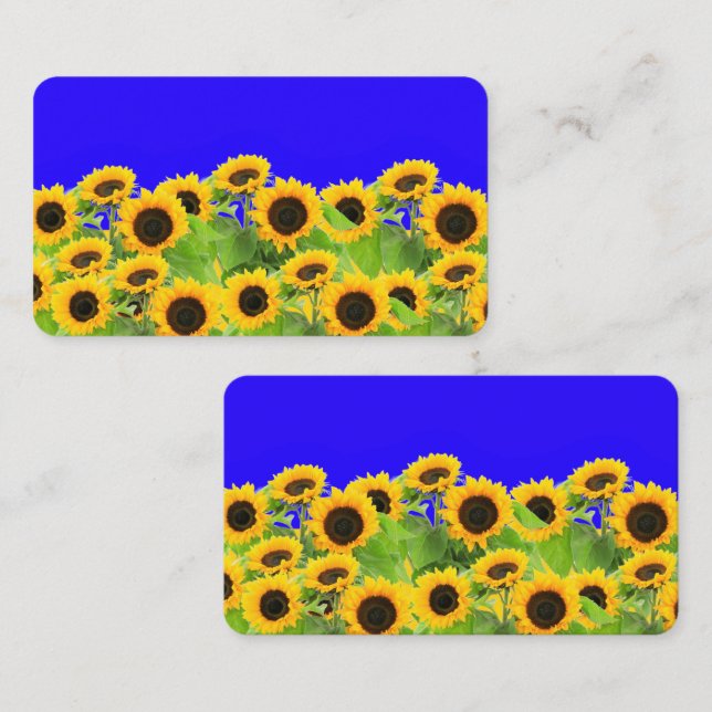 Sunflowers Ukrainian Flag Colours Support Ukraine Business Card (Front/Back)