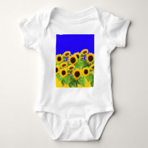 Sunflowers - Ukrainian Flag Peace Freedom Ukraine  Baby Bodysuit