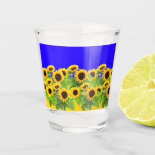 Sunflowers - Ukrainian Flag Peace Freedom Ukraine Shot Glass