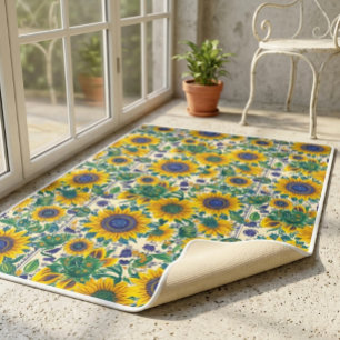 Sunflowers Ukrainian folk art Door Mat