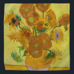 Sunflowers, Vincent van Gogh, 1889 Bandana<br><div class="desc">Vincent Willem van Gogh (30 March 1853 – 29 July 1890) was a Dutch post-impressionist painter who is among the most famous and influential figures in the history of Western art. In just over a decade, he created about 2, 100 artworks, including around 860 oil paintings, most of which date...</div>