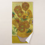 Sunflowers, Vincent van Gogh, 1889 Bath Towel<br><div class="desc">Vincent Willem van Gogh (30 March 1853 – 29 July 1890) was a Dutch post-impressionist painter who is among the most famous and influential figures in the history of Western art. In just over a decade, he created about 2, 100 artworks, including around 860 oil paintings, most of which date...</div>