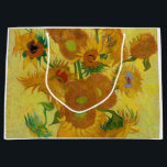 Sunflowers, Vincent van Gogh, 1889 Large Gift Bag<br><div class="desc">Vincent Willem van Gogh (30 March 1853 – 29 July 1890) was a Dutch post-impressionist painter who is among the most famous and influential figures in the history of Western art. In just over a decade, he created about 2, 100 artworks, including around 860 oil paintings, most of which date...</div>