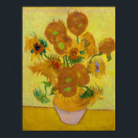 Sunflowers, Vincent van Gogh, 1889 Poster<br><div class="desc">Vincent Willem van Gogh (30 March 1853 – 29 July 1890) was a Dutch post-impressionist painter who is among the most famous and influential figures in the history of Western art. In just over a decade, he created about 2, 100 artworks, including around 860 oil paintings, most of which date...</div>