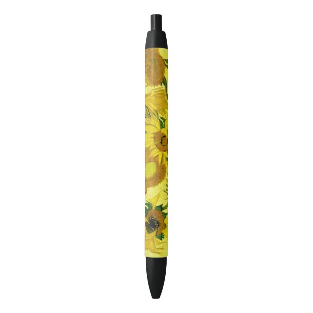 Sunflowers Vincent van Gogh     Black Ink Pen (Front Vertical)