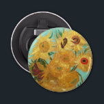 Sunflowers Vincent van Gogh   Bottle Opener<br><div class="desc">Sunflowers (1889)  Vincent van Gogh. Still life on a blue background. A bright bouquet of sunflower flowers stand in a vase. Reproduction of famous works of art  images in the public domain.</div>