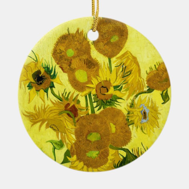 Sunflowers Vincent van Gogh     Ceramic Ornament (Front)