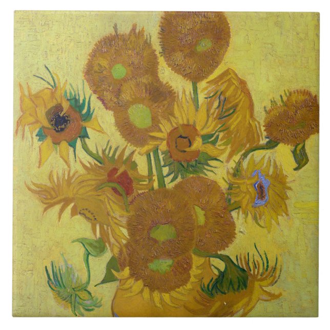 Sunflowers, Vincent van Gogh Ceramic Tile (Front)