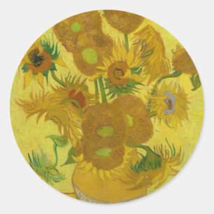Sunflowers - Vincent van Gogh Classic Round Sticker