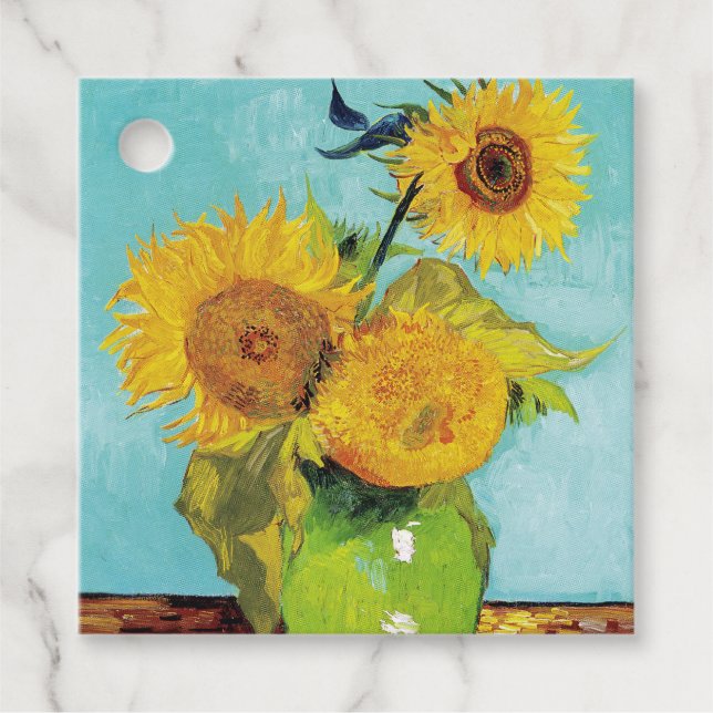 Sunflowers Vincent van Gogh   Favour Tags (Front)