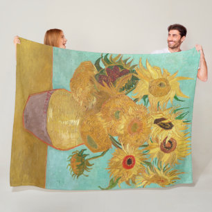 Sunflowers Vincent van Gogh Fleece Blanket