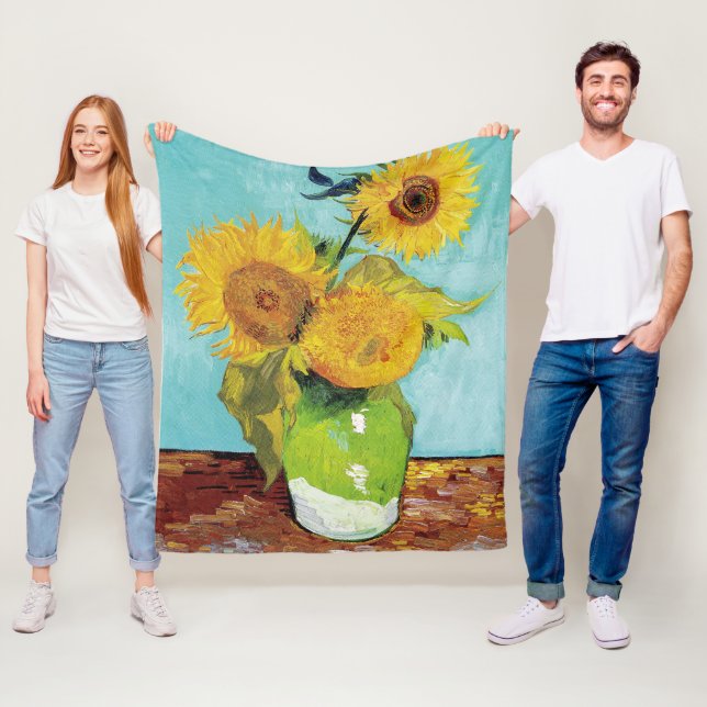 Sunflowers Vincent van Gogh  Fleece Blanket (In Situ)