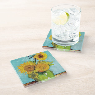 Sunflowers Vincent van Gogh Glass Coaster