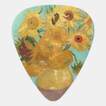 Sunflowers Vincent van Gogh   Guitar Pick<br><div class="desc">Sunflowers (1889)  Vincent van Gogh. Still life on a blue background. A bright bouquet of sunflower flowers stand in a vase. Reproduction of famous works of art  images in the public domain.</div>