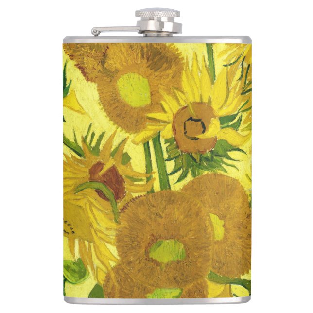 Sunflowers Vincent van Gogh     Hip Flask (Front)