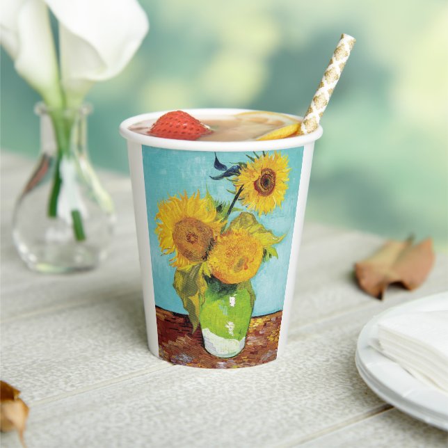 Sunflowers Vincent van Gogh   Paper Cups (Insitu)